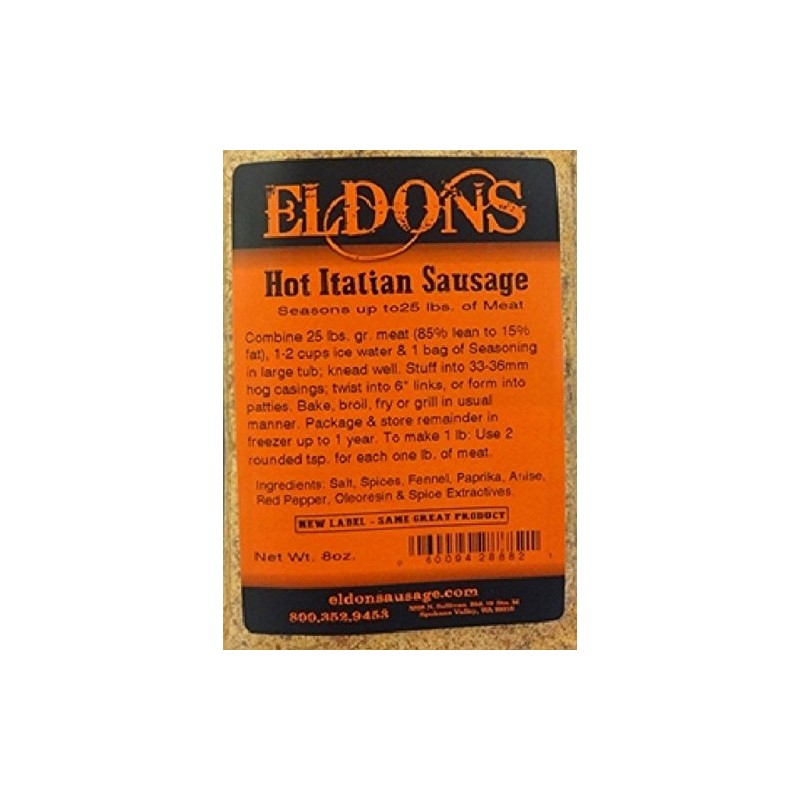 Hot Italian Fresh Sausage Seasoning Seasons 25 Lbs of Meat