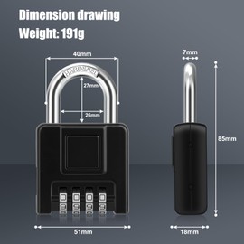 Diyife 2 Pack Black Combination Padlock, Outdoor Waterproof Gym Locker Lock with Customizable 4 Digit Code for Luggage, Backpacks, Fence, Toolbox, Gate, Case, Cabinets