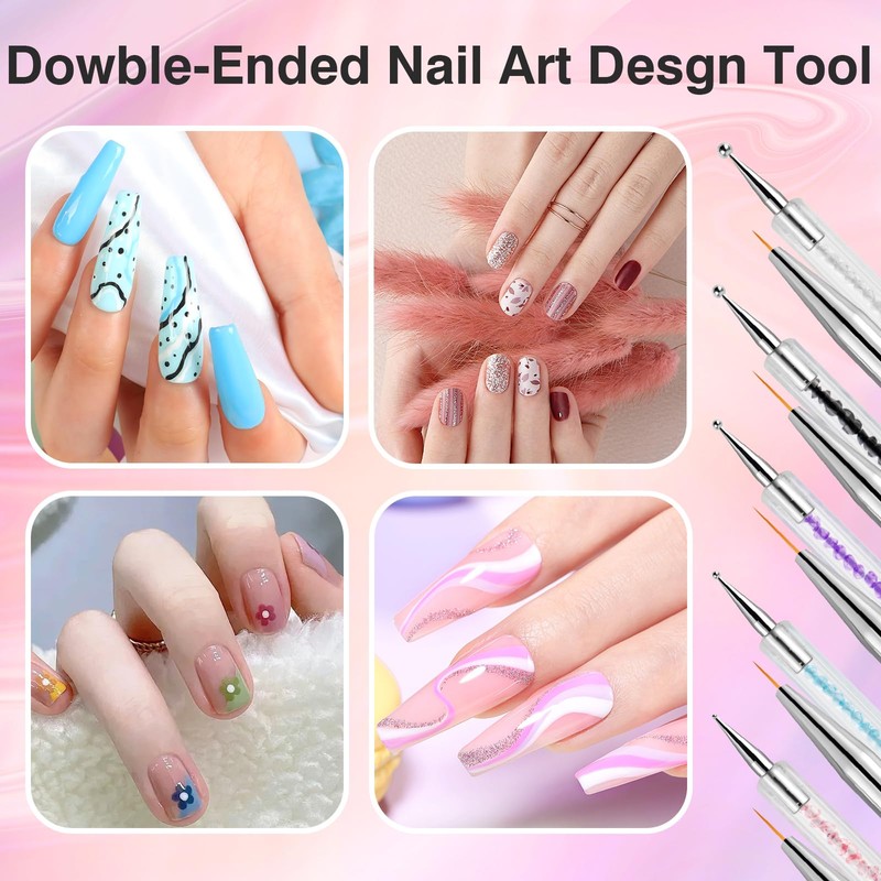 Nail Art Brushes 5PCS Nail Brush Set with Liner Brush