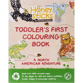 Honeysticks Toddlers First Coloring Book for Kids & Toddlers, A North American Adventure, 40 Pages, 100% Recycled Paper, Activity Book for Ages 2 Years Plus Kindergarten & Preschool