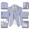 Seersucker Slim Suits Men Formal Summer Beach Wedding Grooms 2