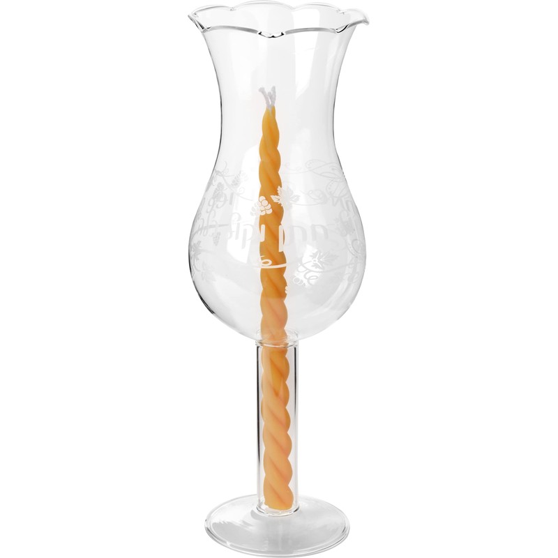 Ner Mitzvah Chuppah Wedding Ceremony Glass Set with Candles -