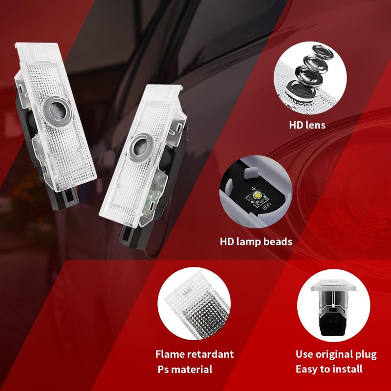 2PCS Non-Fading Door Lights Logo Compatible for Challenger 2015-Present, LED