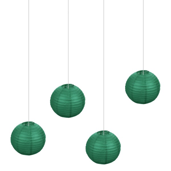 MECCANIXITY 6 Pcs Green Paper Lanterns Hanging Round Paper Lanterns