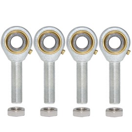 Befenybay 4pcs POSB6 Rod End Bearings 3/8-inch Bore Pre-Lubricated Bearings 3/8-24 Male Thread Right Hand with Jam Nuts