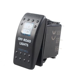 E Support™ 12V 20A Bar Rocker Toggle Switch Blue LED Off Road Light Car Boat 5Pin