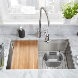 Cabilock Kitchen Colander Stainless Steel Fine Mesh Strainer Bowl Square Fruit Container Vegetable Drainer Basket Pasta Rice Food Draining Bowl Sifter Micro-Perforated Washing Basin 26cm