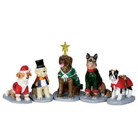 Lemax Village Collection Costumed Canines Set of 5 # 32126 by Lemax Village Collection