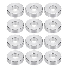 PATIKIL M6 Aluminum Spacers, 12pcs 1/4" x 5/8" Round Metal Spacers for 1/4 or M6 Screw Bolts, Unthreaded Standoff Bushing 3/16"L, 6.2x15x5mm