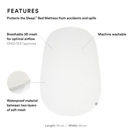 Stokke Sleepi Protection Sheet V3, White - Protects Mattress Against Accidents & Spills - Compatible with the Sleepi Mattress V3 - Exterior Made of Breathable 3D Mesh - Machine Washable