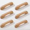 SYZOW 6 Pack Wooden Kitchen Cabinet Handles, 96mm Hole Centers,