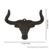 30GO Cast Iron Longhorn Steer Wall Hook-5" Bull Head Decorative