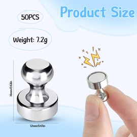 Sprießen Starke Magnete, 50 Stück Mini Magneten 12 X 16mm, Magneten Starker Halt Neodym Magnete, Mini Stark Pinnwand Magnet, Klein Kühlschrankmagnete für Pinnwände, Stecktafel, Whiteboard, Magnettafel