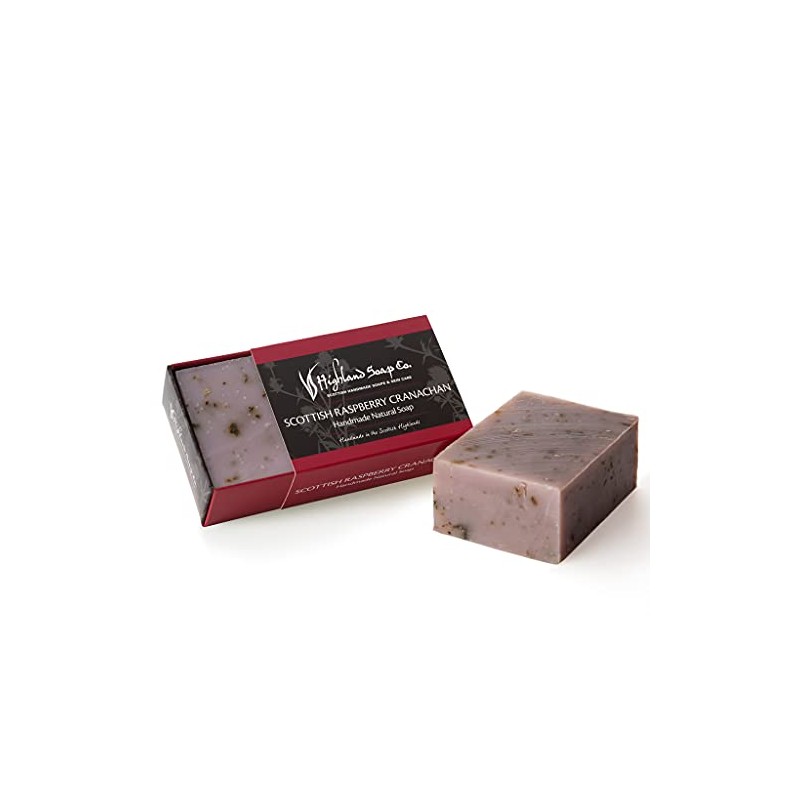 The Highland Soap Company Scottish Raspberry Cranachan Handmade Soap 190g
