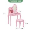 Kids Vanity Set with Touch Lighted Mirror, Pretend Play Girls