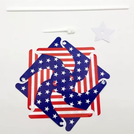 Soochat 4th of July Pinwheels Patriotic Pinwheels American Flag Windmill for Memorial Day Independence Day Party Decorations 10Pcs