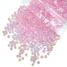 qiipii 4700PCS 3mm Transparent Pink AB Resin Rhinestones Bulk Clear Light Pink Flatback Jelly Stones SS10 Non-Hotfix Diamonds Crystals Gems for Nails Face Eyes Makeup Body Tumblers Crafts Decor Shoes