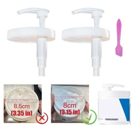 Pump Lid Compatible with Moisturizing Cream, Easy Install Body and Face Moisturizer Pump, for 3.15in/8cm, 2 Pack with a Spatula