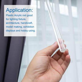 DMiotech Pack of 4 10 mm x 10 mm x 250 mm Acrylic Square Rods Solid PMMA Rod for DIY Crafts Clear