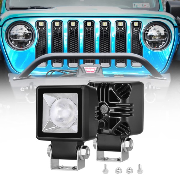 LTEODCHEW 2 Inch LED Pods with DRL, 5000Lumen 10° Spot