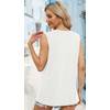 JOLIGAL White Tank Tops Women V Neck Loose Basic Solid
