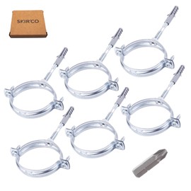 SKIR'CO (Pack of 4 pcs) Pipe Brackets for Ø 60-64 mm Pipes, Clamps, Pipe Supports for Wall and Ceiling Mounting (4 pcs, with PH Screwdriver Bit)
