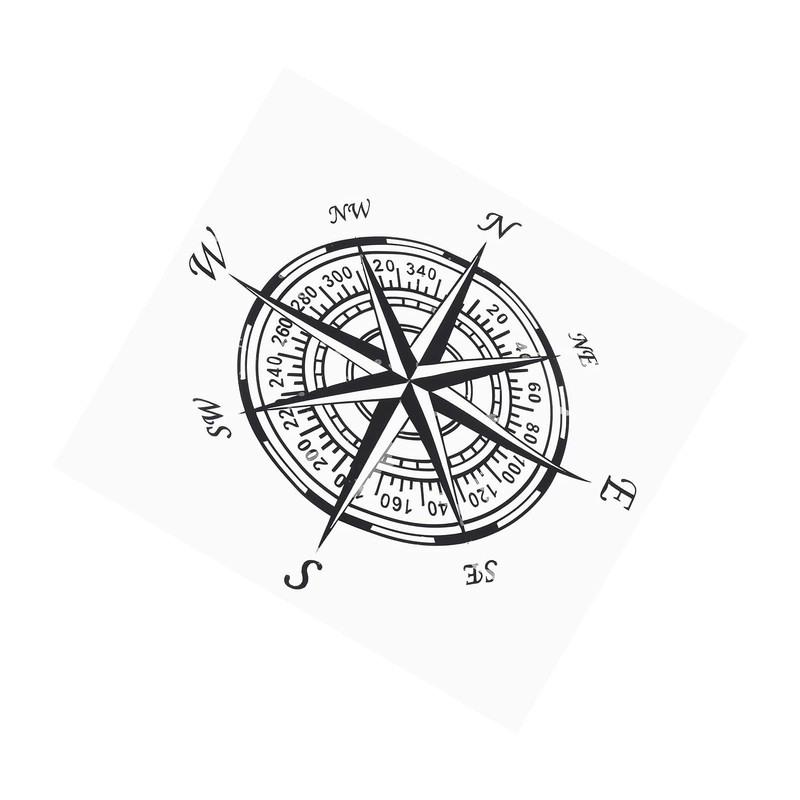 Car Compass Graphic Vinyl Sticker, Mountain Compass Sticker, Compass Sticker,