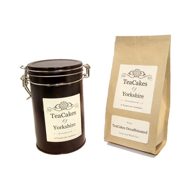 TeaCakes Decaffeinated Tea Gift Caddy 100g Airseal Black Loose Leaf