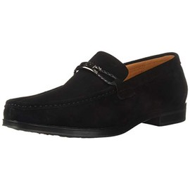 Stacy Adams Men's Neville Moc-Toe Slip-On Penny Loafer, Black Suede, 13 W US