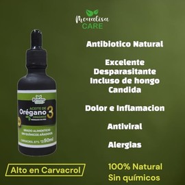 Aceite de Orégano Orgánico | 50 ml | Alto en Carvacrol | Natural | Sin conservadores | Ahora mas cantidad