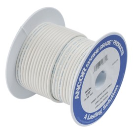 Ancor 106910 Marine Grade Electrical Primary Tinned Copper Boat Wiring (12-Gauge, White, 100-Feet)