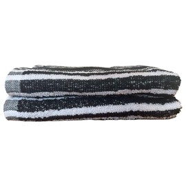 Lyra Linens - 100% Egyptian Cotton Hair Drying Styling Towels - Pack of 2 OR 4 - Barber & Salon Quality Hairdressing Towels (Black/White Tinting, 2)