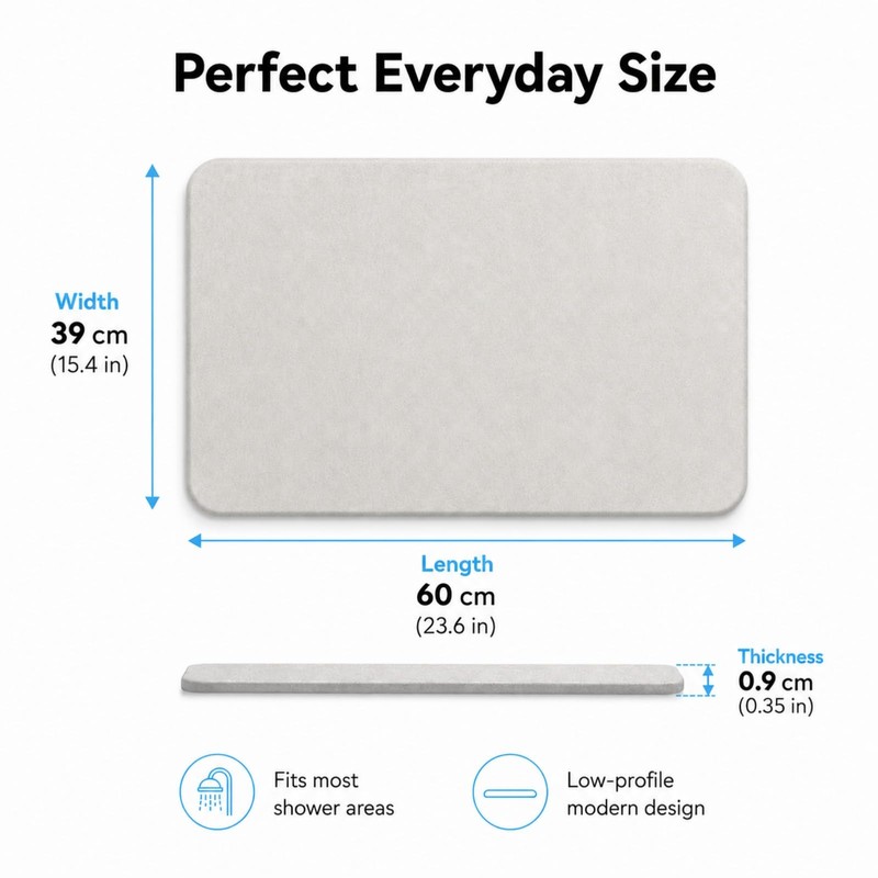 Stone Bath Mat Quick Dry, Diatomaceous Earth Bath Mat Non