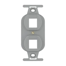 Leviton QuickPort Duplex Type 106 Insert, 2-Port, Grey, 41087-2GP