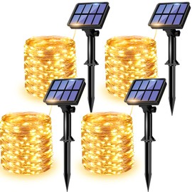 Litogo Outdoor Solar Fairy Lights, 12-Metre String Lights with 120 LEDs, Waterproof, Copper Wire, 8 Modes, Decoration for Garden, Balcony, Patio, Gate, Yard, Wedding, Party, Pack of 2