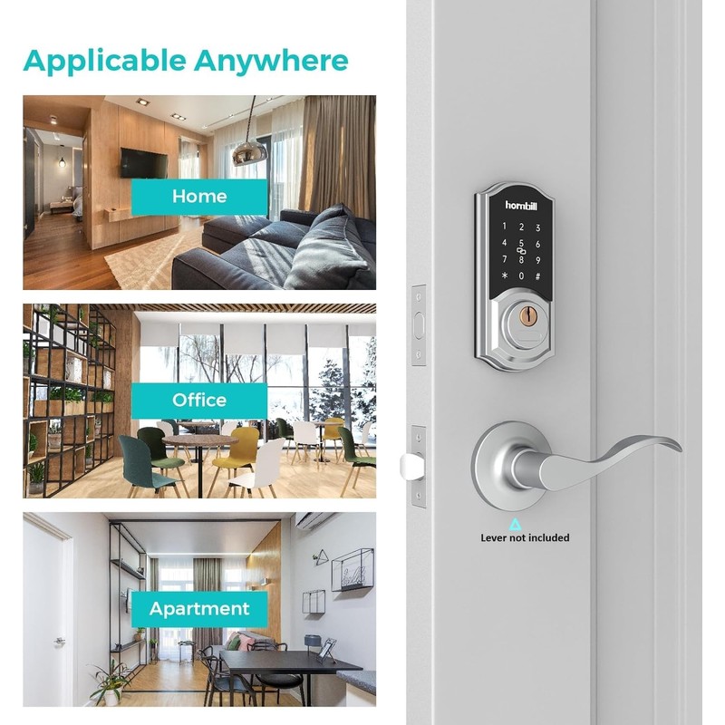Smart Deadbolt Lock Front Door, Hornbill Keyless Entry Door Lock