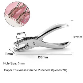 1 Pcs Heavy Duty Single Hole Punch, Silver Paper Puncher Hole Pliers,Single Hole Punch 3mm