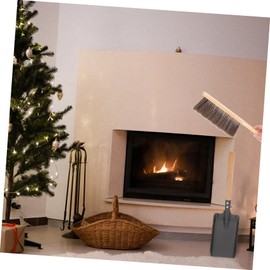 HOMSFOU 1 Juego Juego de limpieza de chimenea Kit de limpieza de chimenea Herramientas para chimenea escoba de chimenea y recogedor inserto de estufa de pellets mini parrilla mini chimenea