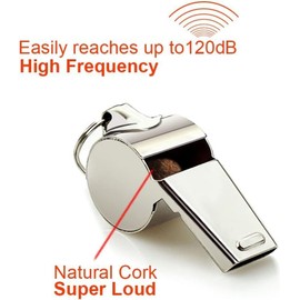 Fomatrade Whistle, Coaches Whistle with Lanyard, Whistle for Coaches, Whistle for Teachers, Stainless Steel Sports Whistles, Loud Crisp Sound Whistles Great for Coaches, Referees, and Officials (6)