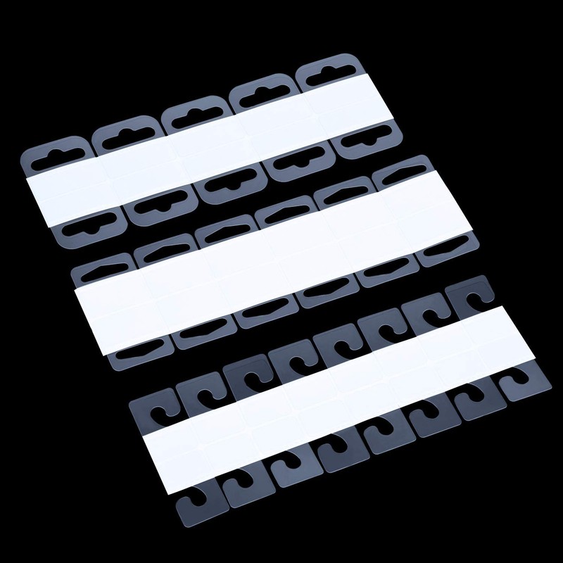 SnowTing 120Pcs Self Adhesive Plastic Hang Clear Tabs Hooks Display