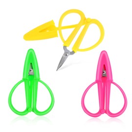 3 PCS Mini Scissors, Portable Travel Scissors Colorful Tiny Crochet Scissors Small Size Embroidery Scissors with Cover Pocket Scissors for Women Girls Scrapbooking Sewing Crafting, 2.56 x 1.65 Inch