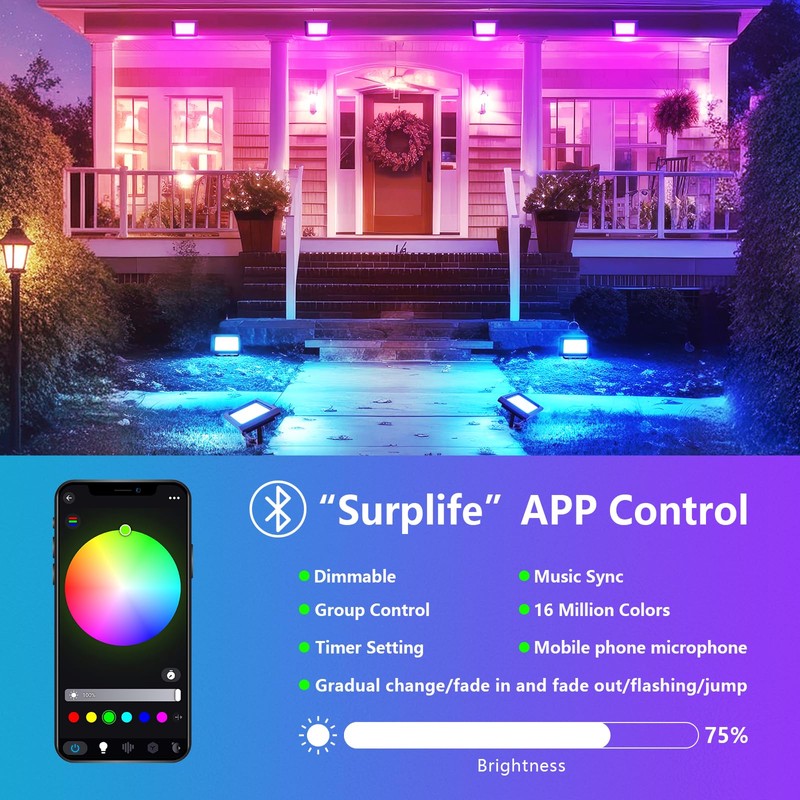 RIGIDON 2 x 30 W RGB LED Spotlight App Control,