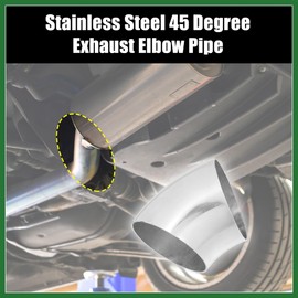 Motoforti 3pcs OD 2.5 Inch 45 Degree Mandrel Bend Elbow SS304 Stainless Steel Bend Tube Exhaust Elbow Pipe for Car Arc Length 85mm Silver Tone Long-lasting