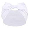 Womens Bow Headband, Elastic Hair Wrap, Wide Knotted Style (White,