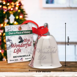Bevin Bells It’s a Wonderful Life Silver Plate Christmas Tree Ornament
