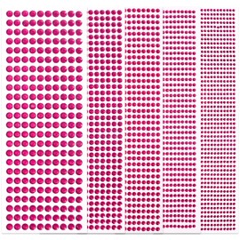 3555 Pieces Face Gem Stickers Self Adhesive Rhinestone Stickers for Crafts 3/4/5/6/8 MM Face Jewels Stickers Diamond Nail Gems Stick on for Face Eye Hair Body Makeup DIY Craft 5 Sizes (Rose)