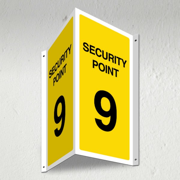 V Safety Security Point 9-3D Corridor Sign 340 x 300