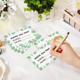 Guess How Many Animal Crackers are in The Jar with Box, 50 Guess How Many Game Cards for Baby Shower, Special Shower Game Ideas, Baby Shower Decorations