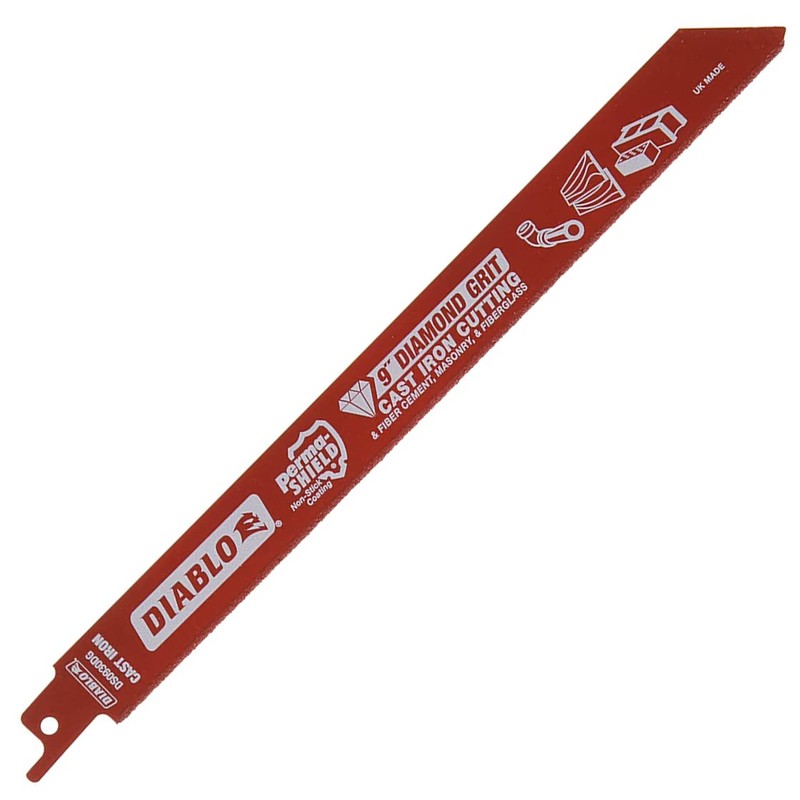 Diablo 9" Diamond Grit Reciprocating Saw Blade, Cuts Cast Iron,