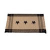 Black Simply Stars Plaid Border 24 x 42 Inch Heavy
